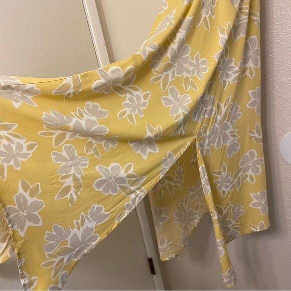 Cupshe Amelie Floral Tie Back Slip‎ Dress yellow floral sun rayon Large - Picture 6 of 13